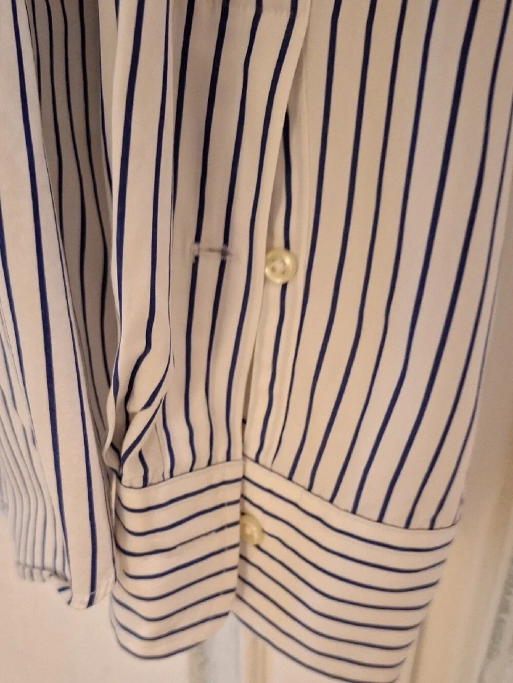 Polo by Ralph Lauren White with Blue Pinstripe Men's Dress Shirt